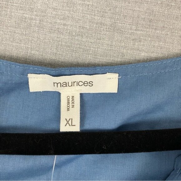 NEW Maurices Babydoll Top Sz XL Cotton Blue - Picture 4 of 8